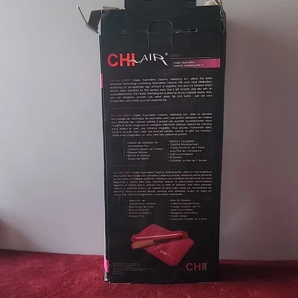 Chi Air Expert, Classic Tourmaline Ceramic Hairstyling. Iron 1 with Thermal Mat.